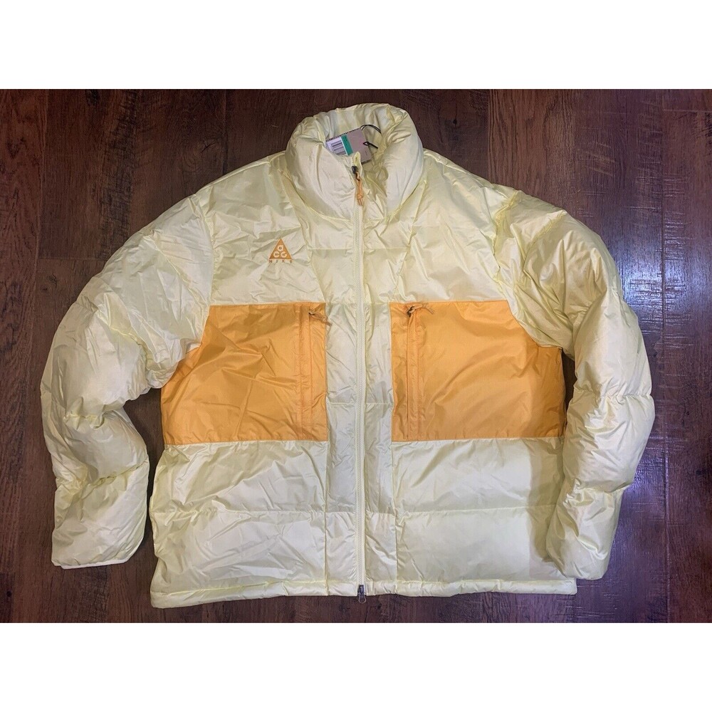 New Nike ACG Water Repellent Nylon Down Jacket Yellow Size XL CD7660-335